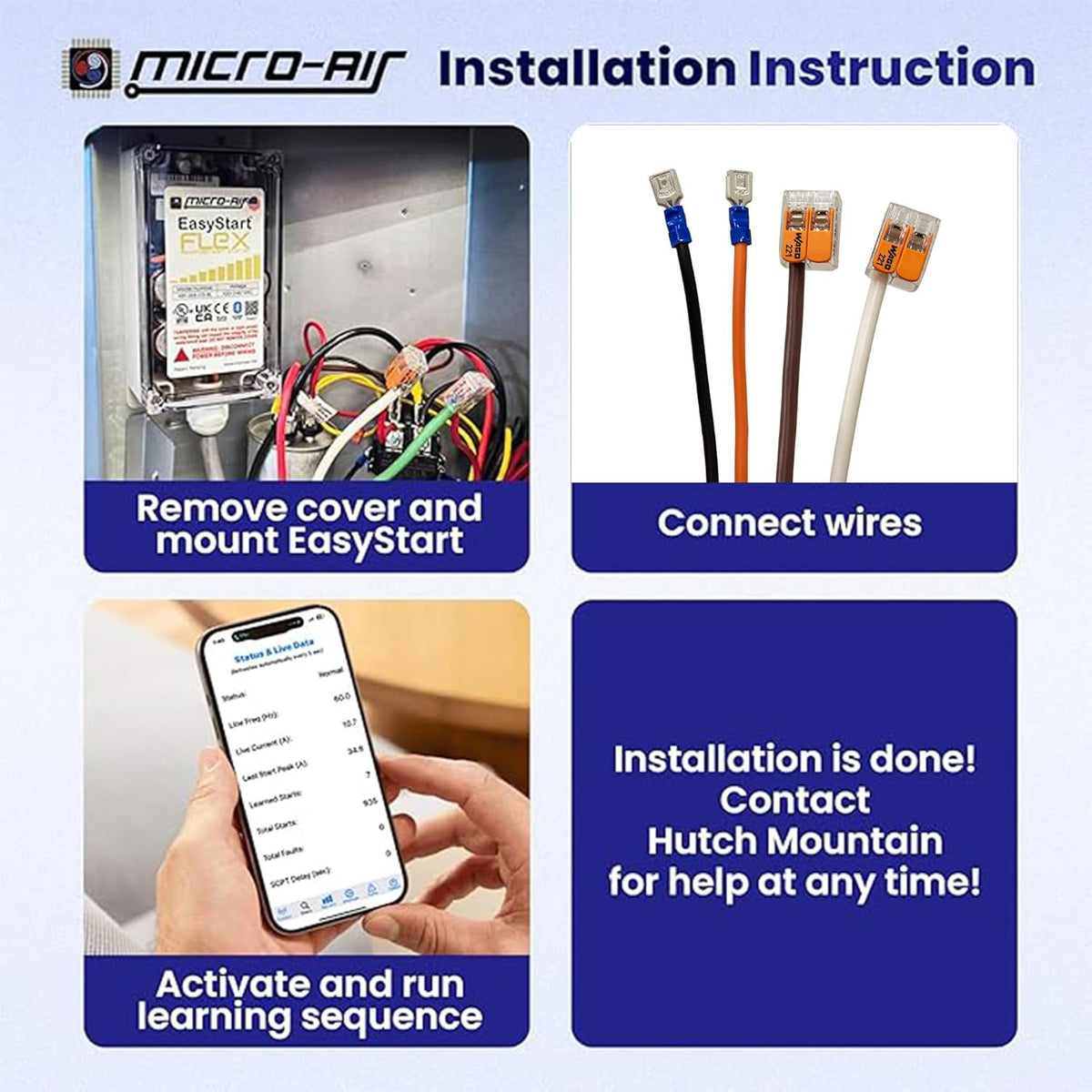 Wireless Soft Start Kit for Home Air Conditioner, RV & Commercial Use, Works with Generators, Reduces Power Surge, Efficient Start-Up - Up to 6 Tons w/Installation Kit