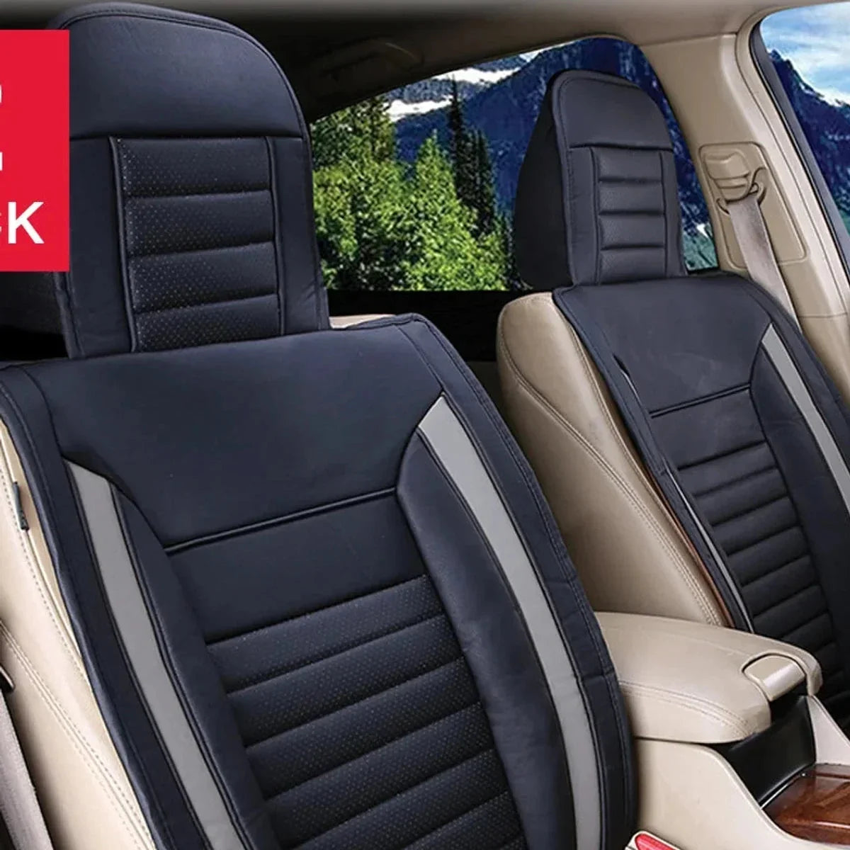 Grey Ultimate Universal Fit Luxury Seat Cover, 2-pack