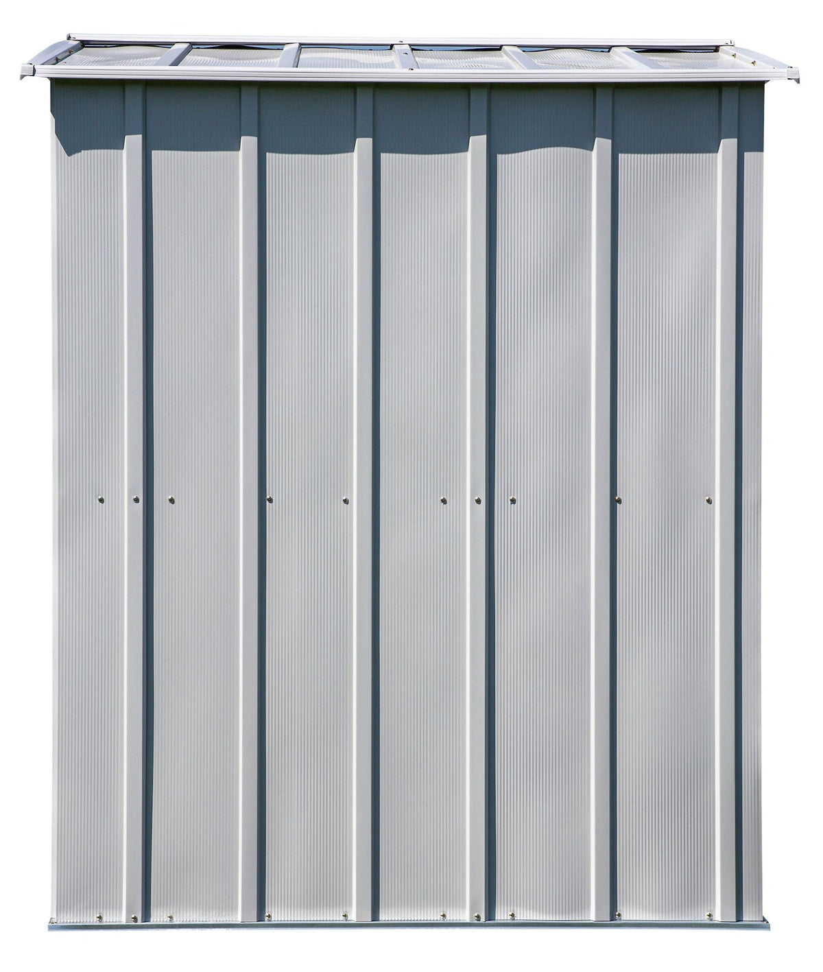 Classic Galvanized Steel Storage Shed, Flute Grey, 6-ft x 5-ft