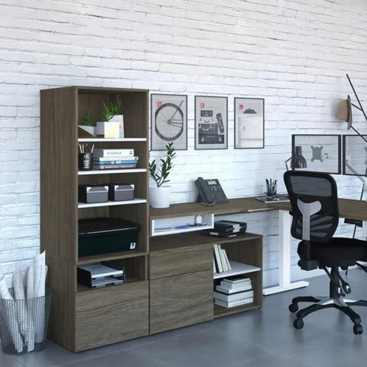 Bestar Viva L-shaped Height-adjustable Workstation