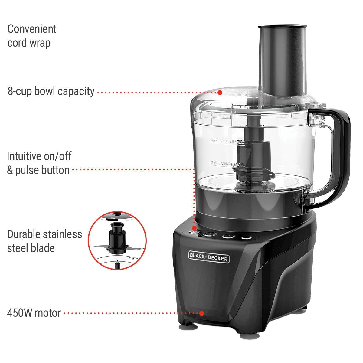Dishwasher Safe Food Processor, 8-Cup