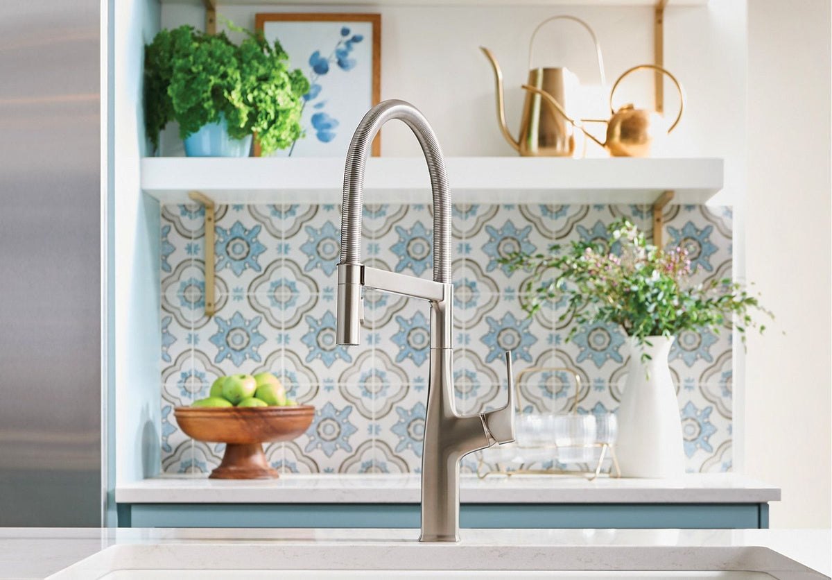Rivana Semi-Pro Pull-Down Dual-Spray Kitchen Faucet, PVD Steel