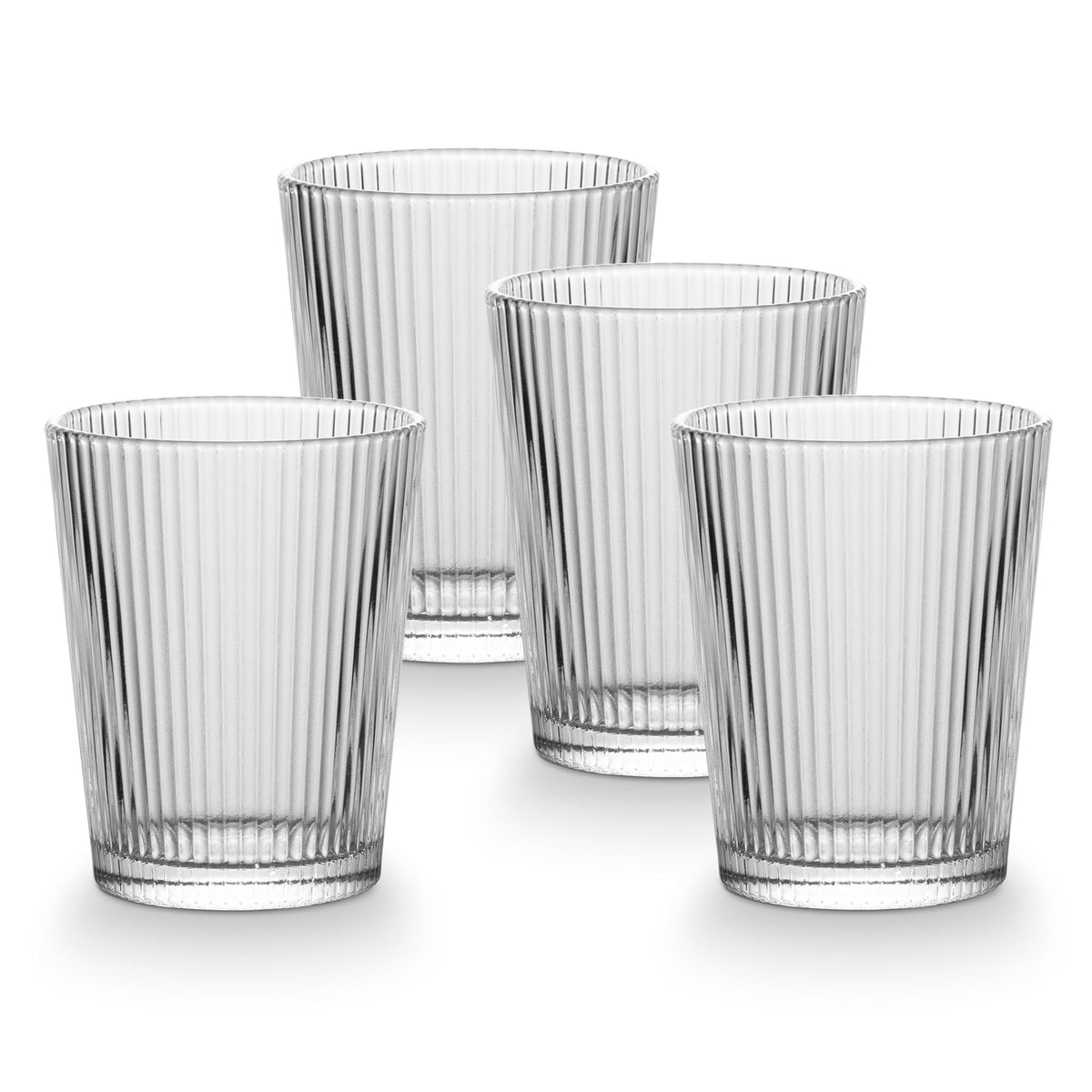 Ribbed DOF Dinner Glass Set, Lead-free, 4-pc