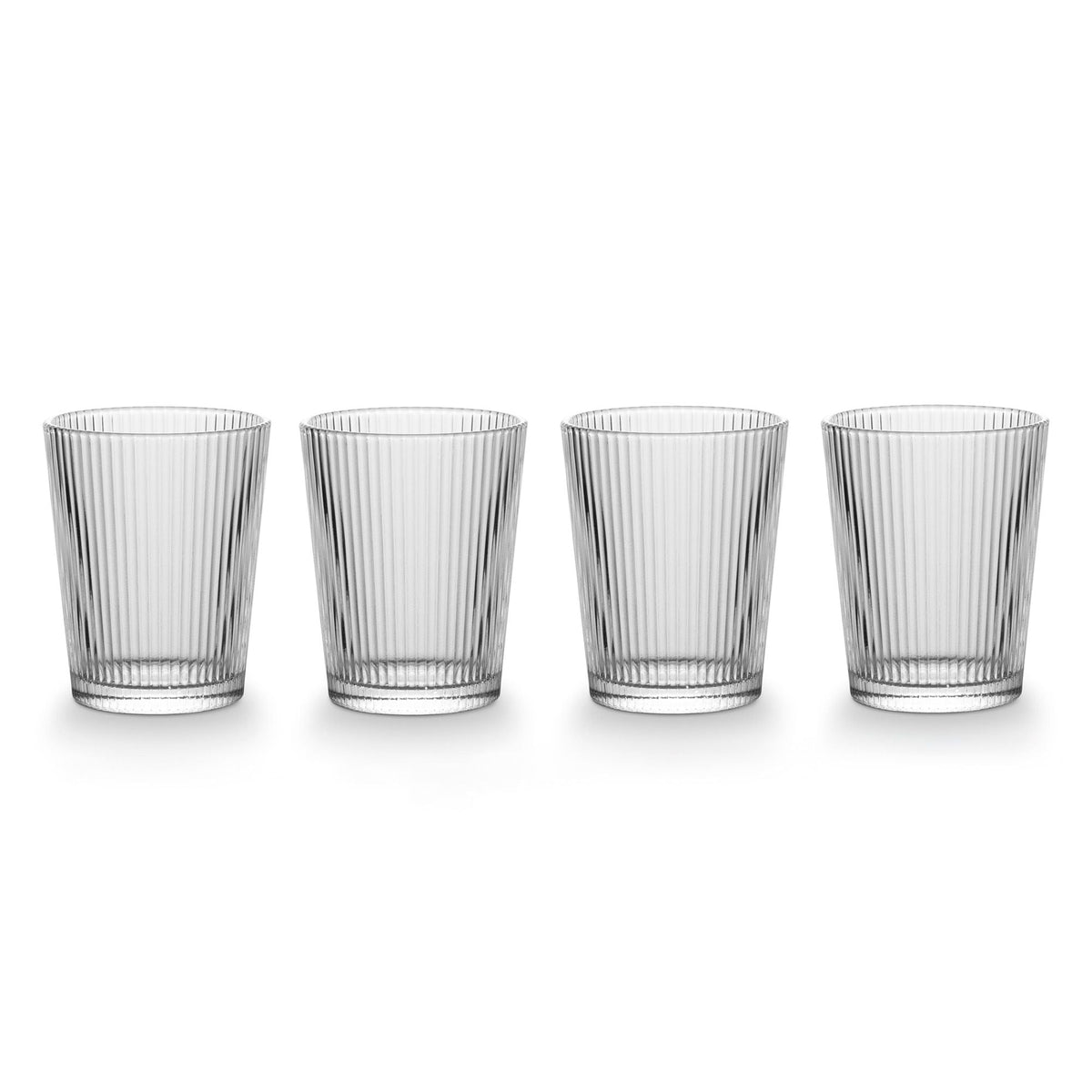 Ribbed DOF Dinner Glass Set, Lead-free, 4-pc