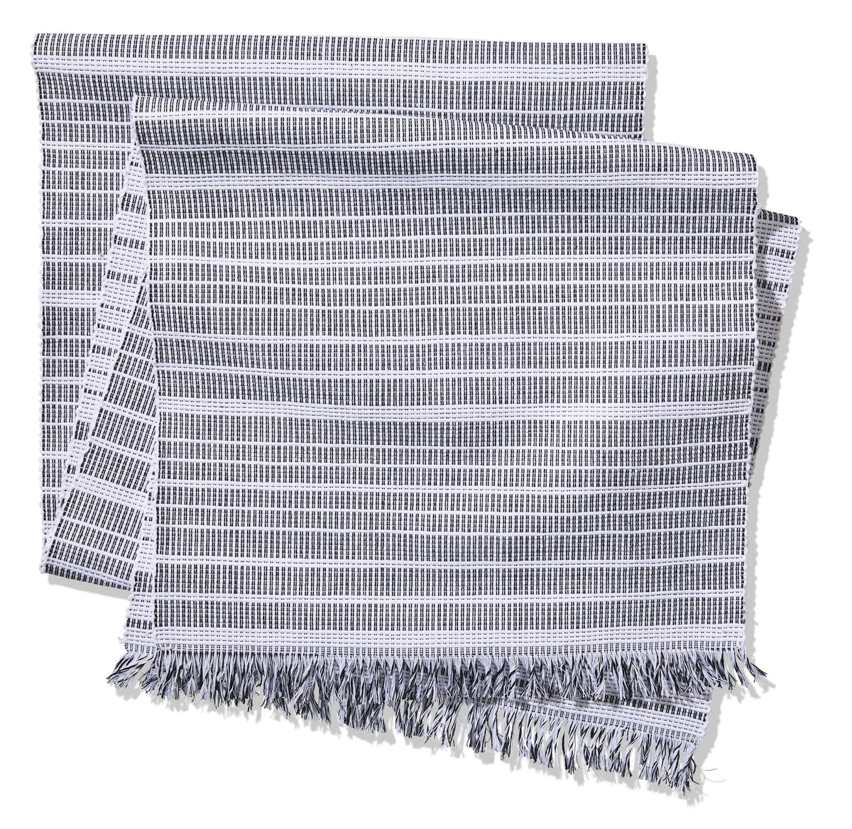 Two-Tone Ribbed Rectangular Cotton Table Runner, 84-in x 15-in