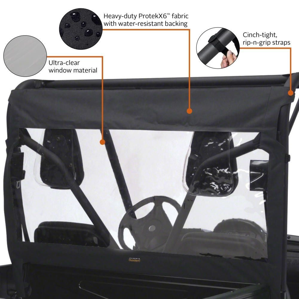 78657 UTV Rear Windshield for Ranger, Black