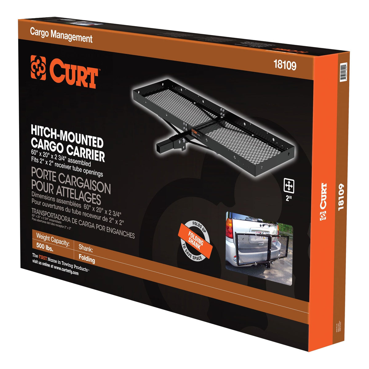 18109 Steel Tray-Style Cargo Carrier, 60 x 20-in, 500-lb