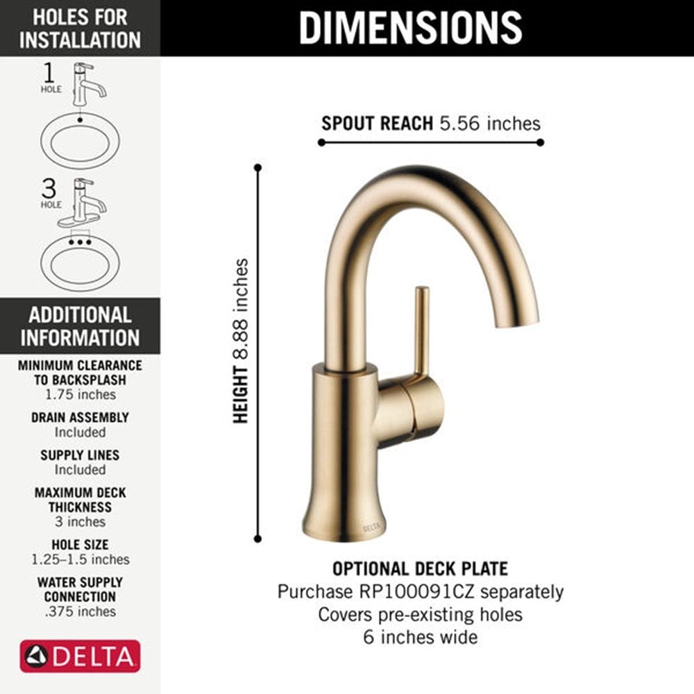 1-Handle High-Arc Lavatory Faucet, Champagne Bronze