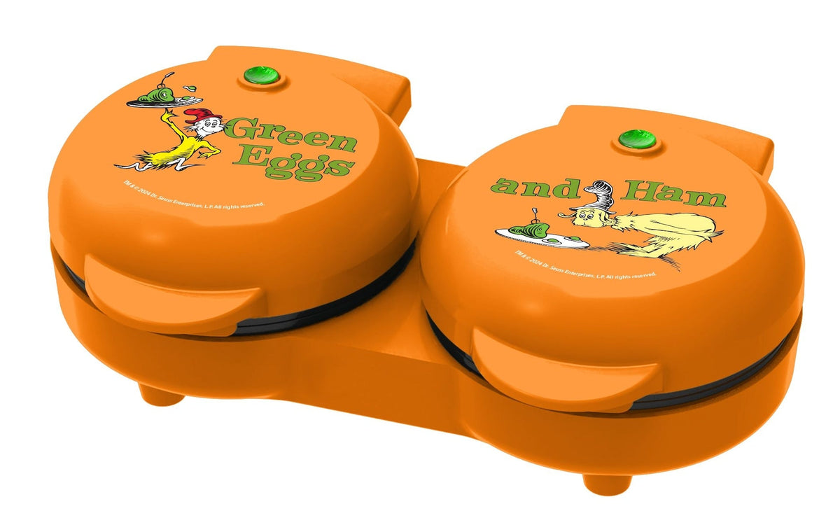 Dr. Seuss Dual Non-Stick Mini Grill & Griddle, 1100 W, Orange