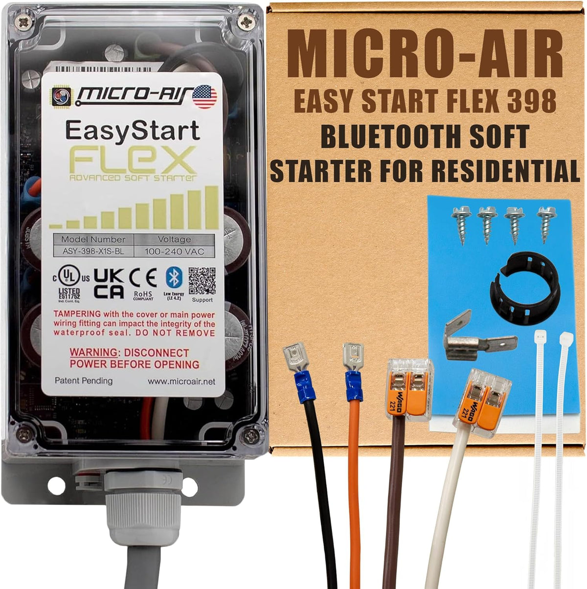 Wireless Soft Start Kit for Home Air Conditioner, RV & Commercial Use, Works with Generators, Reduces Power Surge, Efficient Start-Up - Up to 6 Tons w/Installation Kit