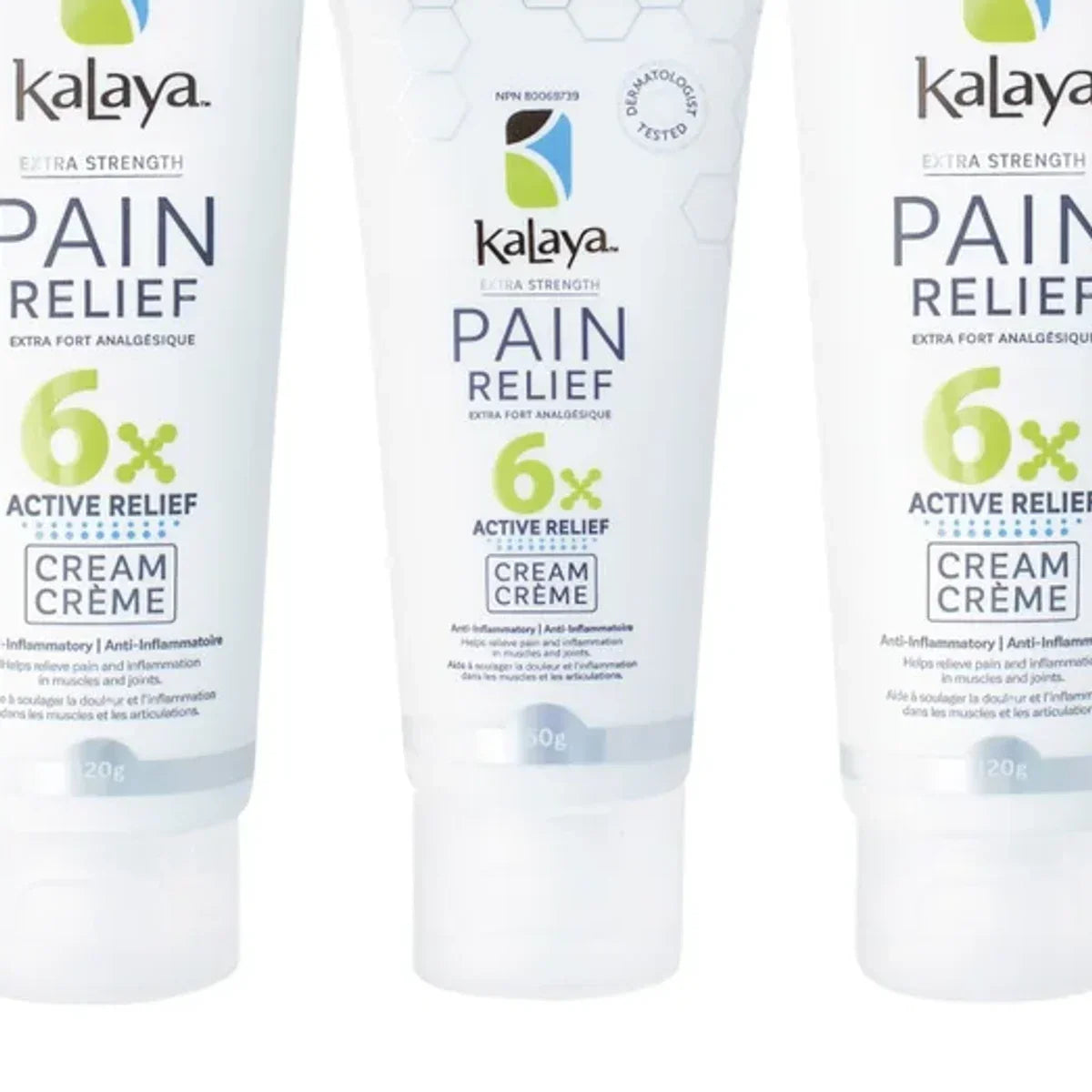 KaLaya 6x Extra Strength Pain Relief Cream, 2 x 120 g + 50 g