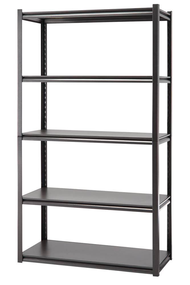 Adjustable 5-Shelf Steel Metal & Wood Storage Rack / Shelving Unit, 41 x 18 x 72-in