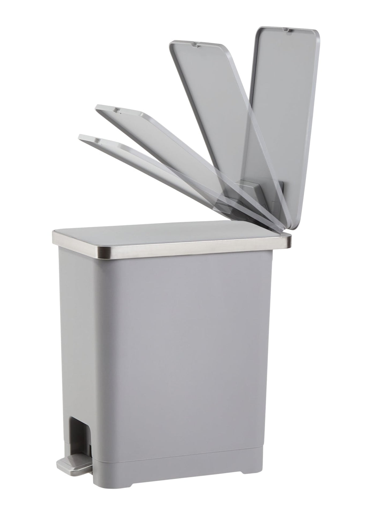 Slim Grey Resin Garbage Can, 15-L