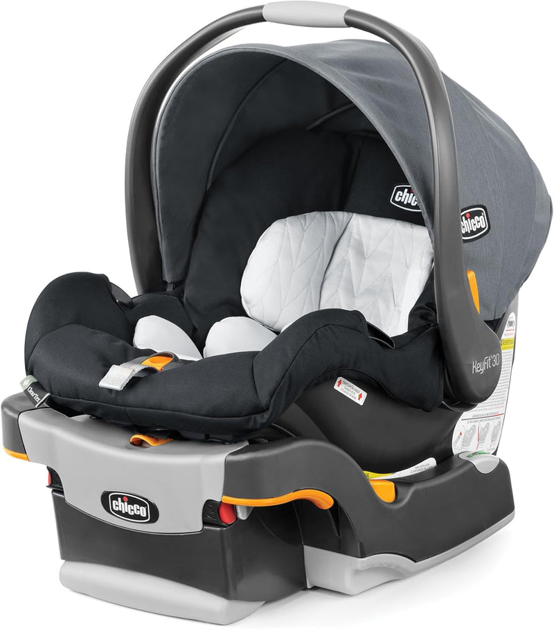 Infant Car Seat and Base, Rear-Facing Seat for 4-30 lbs., Includes Head and Body Support, Compatible with Strollers, Baby Travel Gear - Pewter/Grey P7894