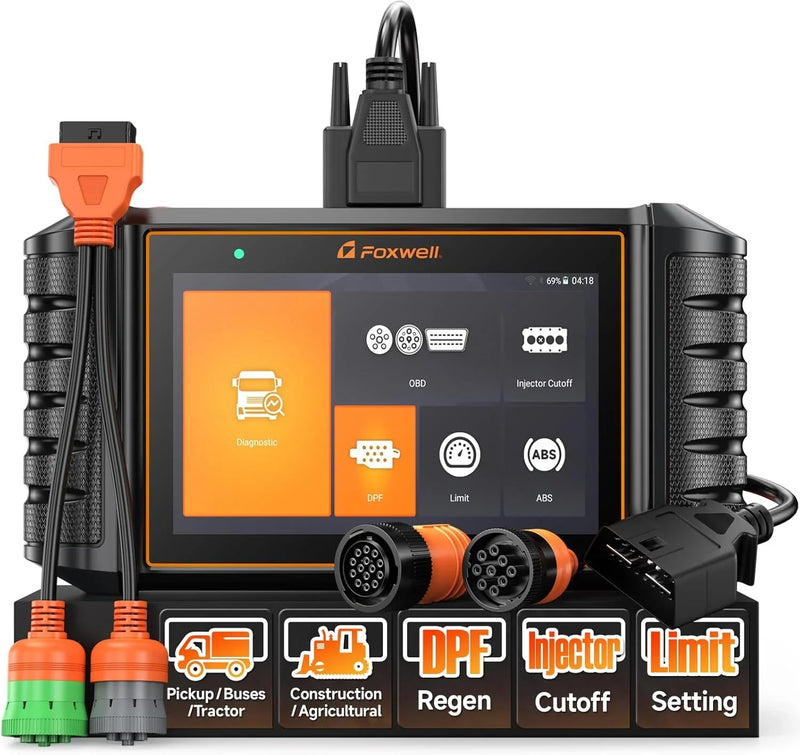 Heavy Duty Truck Scanner with DPF Regen/Injector Cutoff/Limit Setting, Full System Diesel Diagnostic Scan Tool for Cummins, Detroit, Caterpillar, Paccar, Hino & More Pickup Semi Trucks G8058