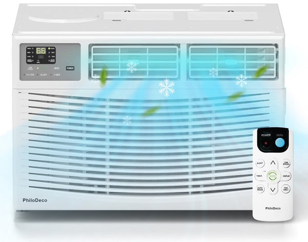 PhiloDeco 12000 BTU Window Air Conditioner 550 Sq Ft. Intelligent Ac Units, LED Display Screen, Operates Quietly, Energy-Saving. Timer ? Sleep and... I1921
