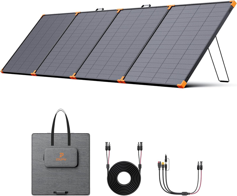 350-watt portable solar panel, suitable for power stations, hurricane emergency supplies, 43-volt foldable solar charger (25% efficient, IP68 waterproof rating, 4 reinforced stands, suitable for camping and RV travel) Z2483