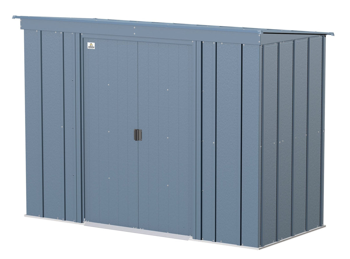Classic Galvanized Steel Storage Shed, Blue Grey, 8-ft x 4-ft