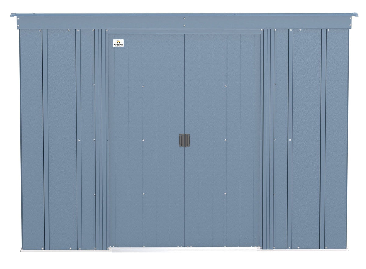 Classic Galvanized Steel Storage Shed, Blue Grey, 8-ft x 4-ft