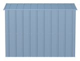 Classic Galvanized Steel Storage Shed, Blue Grey, 8-ft x 4-ft