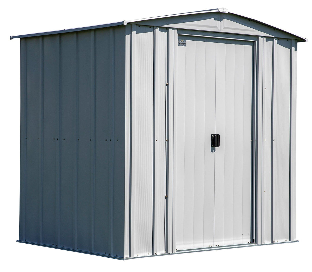 Classic Galvanized Steel Storage Shed, Flute Grey, 6-ft x 5-ft