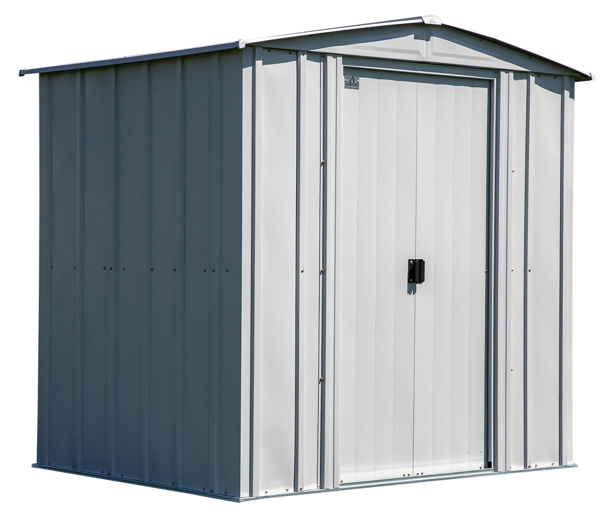 Classic Galvanized Steel Storage Shed, Flute Grey, 6-ft x 5-ft
