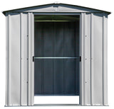 Classic Galvanized Steel Storage Shed, Flute Grey, 6-ft x 5-ft