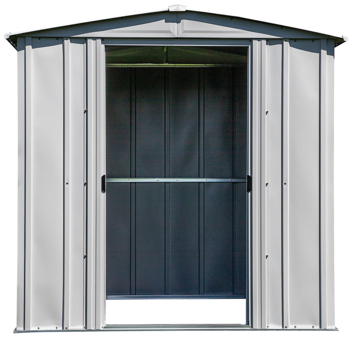 Classic Galvanized Steel Storage Shed, Flute Grey, 6-ft x 5-ft