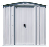 Classic Galvanized Steel Storage Shed, Flute Grey, 6-ft x 5-ft