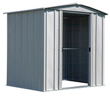 Classic Galvanized Steel Storage Shed, Flute Grey, 6-ft x 5-ft