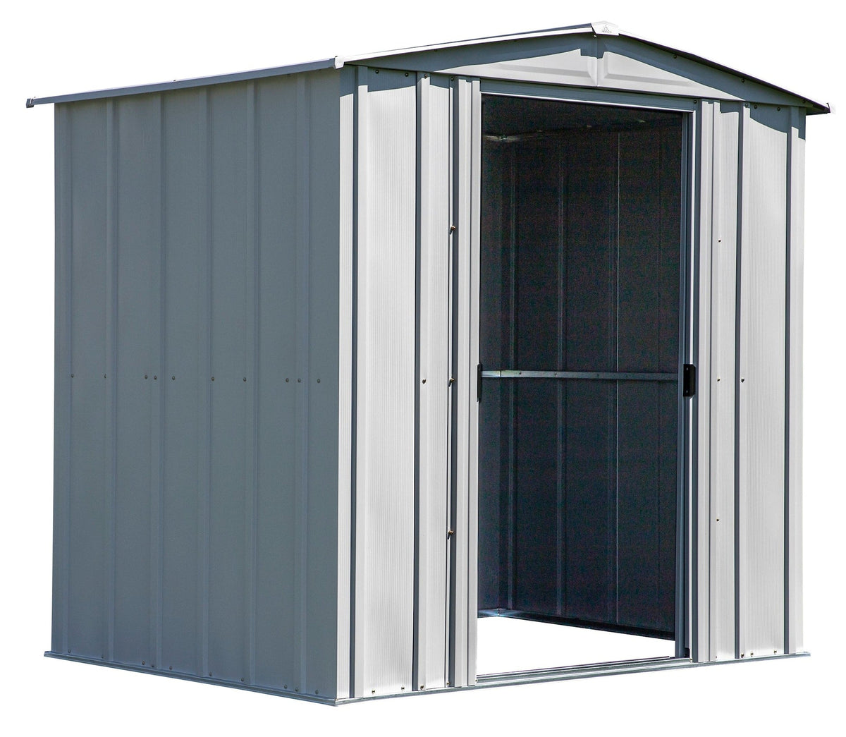 Classic Galvanized Steel Storage Shed, Flute Grey, 6-ft x 5-ft