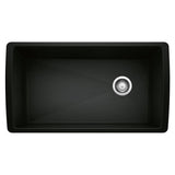 Diamond 33-in Super Single Undermount Kitchen Sink, Coal Black