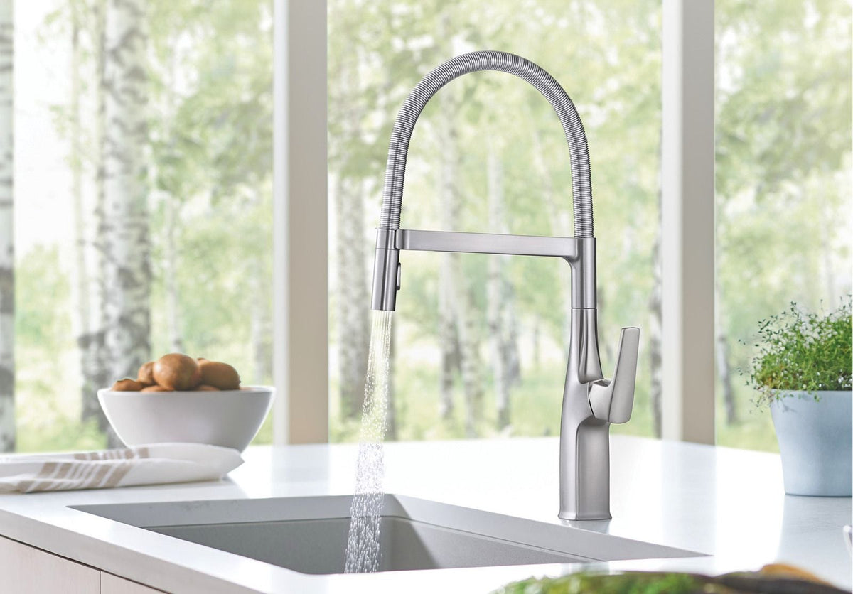 Rivana Semi-Pro Pull-Down Dual-Spray Kitchen Faucet, PVD Steel