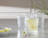 Ribbed DOF Dinner Glass Set, Lead-free, 4-pc