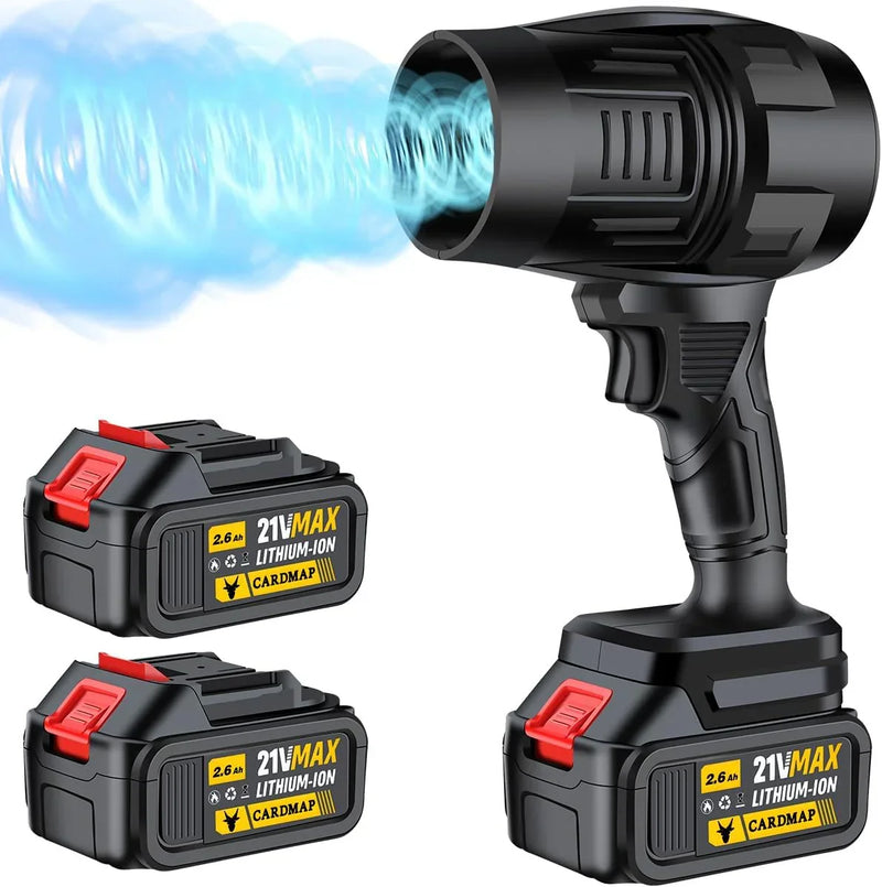 Electric Cordless Leaf Blower, Handheld Electric Leaf Blower, Mini Jet Dry Blower Fan with 2 Packs 2.6Ah Batteries and Charger, Violent Turbo Jet Blower for Lawn, Patio, Outdoors, Car, Home C8023