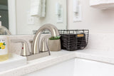Plymouth Double Handle 4-in Centreset Bathroom Sink Faucet with Pop-Up Drain, Brushed Nickel