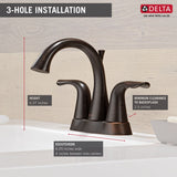 Faucet Lahara Double Handle Rigid Spout 4-in Centerset Bathroom Sink Faucet, WaterSense Certified, Venetian Bronze