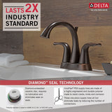 Faucet Lahara Double Handle Rigid Spout 4-in Centerset Bathroom Sink Faucet, WaterSense Certified, Venetian Bronze