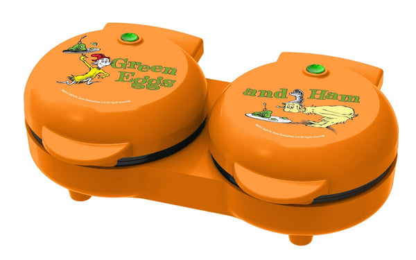 Dr. Seuss Dual Non-Stick Mini Grill & Griddle, 1100 W, Orange J5388