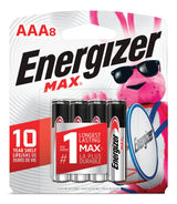 Max 8-pk AAA Alkaline Batteries, Long Lasting, All Purpose