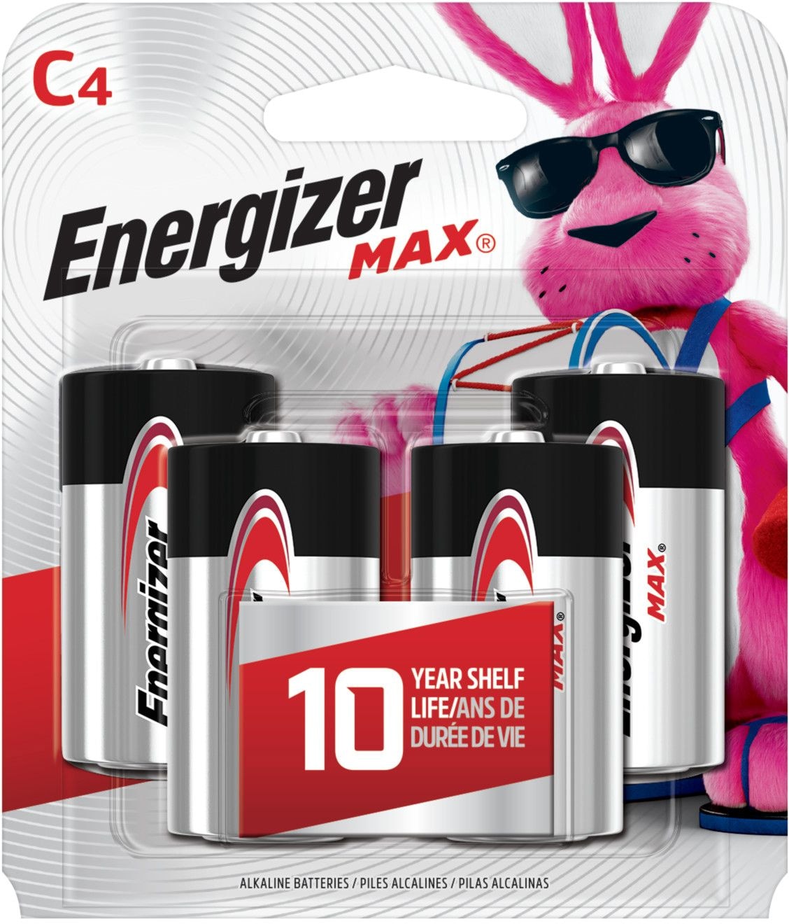 Max4-pk C Alkaline Batteries, Long Lasting, All Purpose