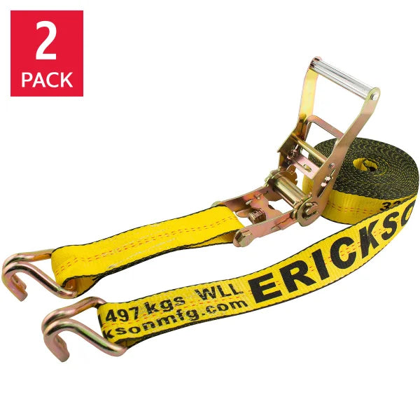 8.2 m (27 ft.) Ratchet Strap with Double J Hooks 2-pack G5093