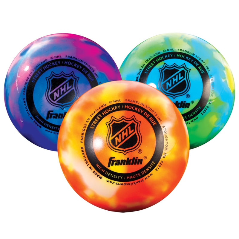 Franklin Warm Weather Street Hockey Balls, Assorted Colours, 3-pk S4400