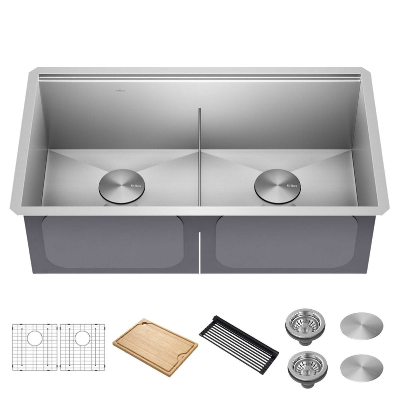 Kore Undermount Stainless Steel Single Bowl Kitchen Sink with Add-Ons, 33x19x11-in R2236