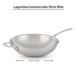 3-Ply Clad Commercial Wok Fry Pan, 32-cm