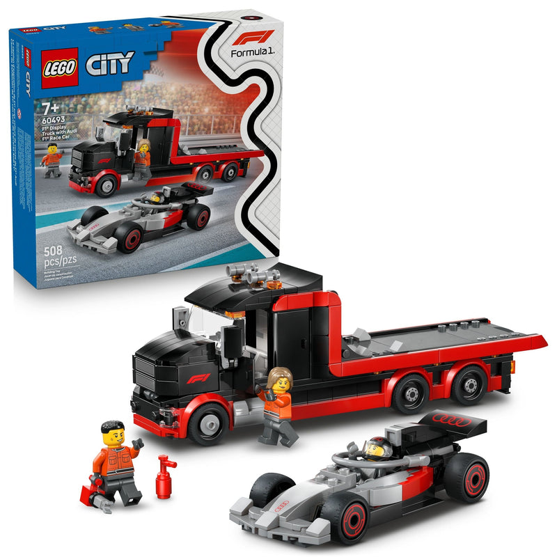 City F1 Display Truck with F1 Race Car - 60493, 508-pc, Ages 7+ G4644