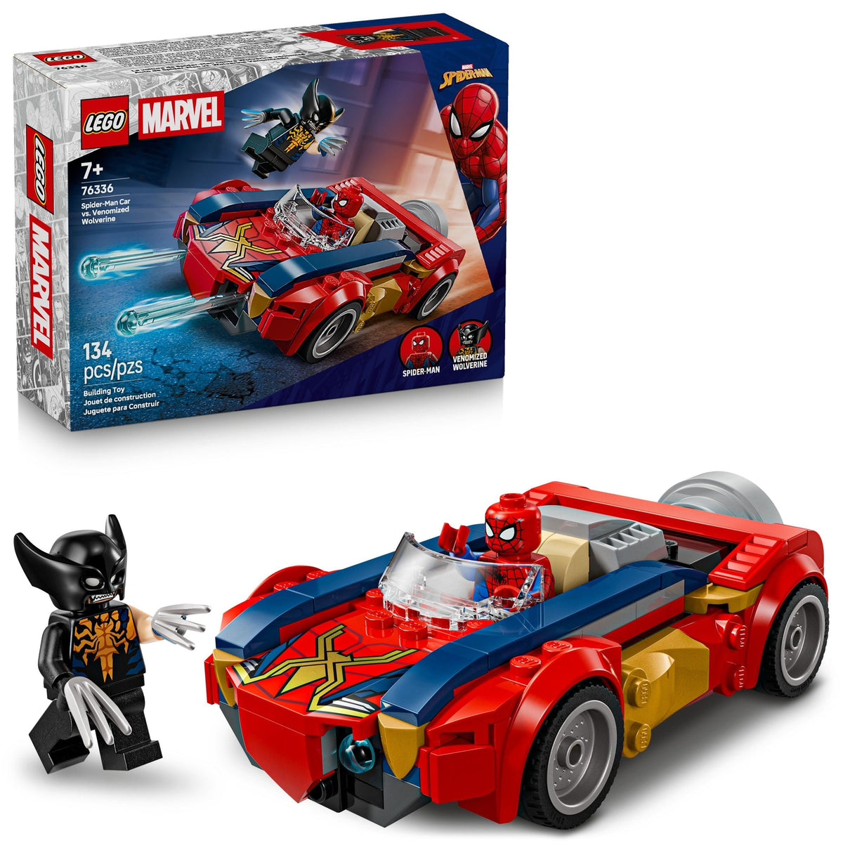 Marvel Car vs. Venomized Wolverine - 76336, 134-pcs, Ages 7+