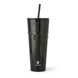 710-mL BPA-Free Black Slime Drip Textured Tumbler