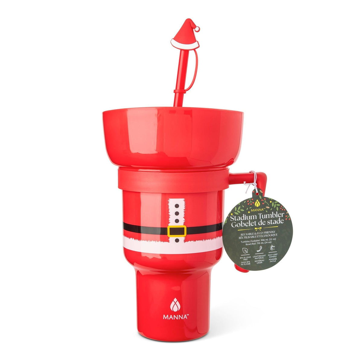 Stadium 946-mL Travel Tumbler with Santa Design