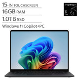 Surface 15.0-in. Copilot+ PC Touchscreen Laptop, Qualcomm Snapdragon X2 Plus - 16GB RAM, 1 TB SSD - Black